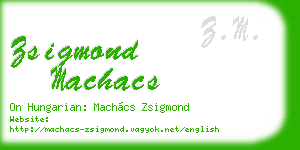 zsigmond machacs business card