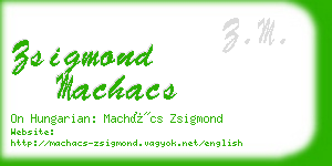 zsigmond machacs business card